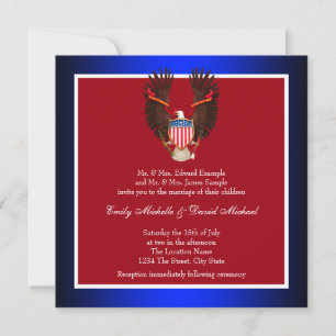Red, White and Blue Patriotic Wedding Invitations
