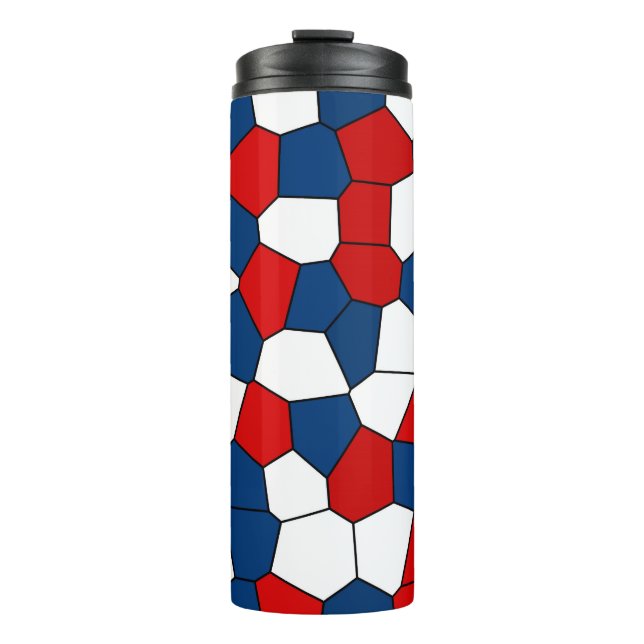 Red, White and Blue Pattern Thermal Tumbler (Front)
