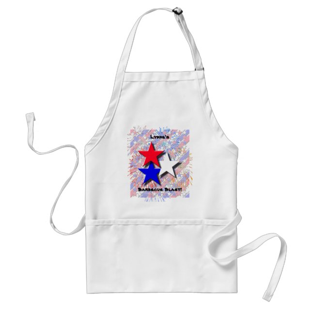 Red, White and Blue Personalised Barbecue Apron (Front)