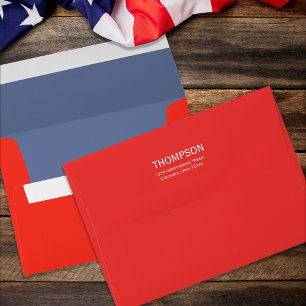 Red White and Blue Personalised Envelope