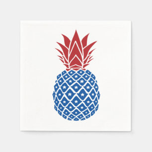 Red White and Blue Pineapple Napkin