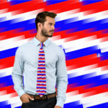 Red, White and Blue Pixel Tie