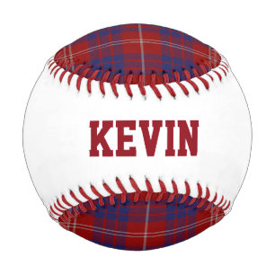 Red, White, and Blue Plaid Custom Baseball