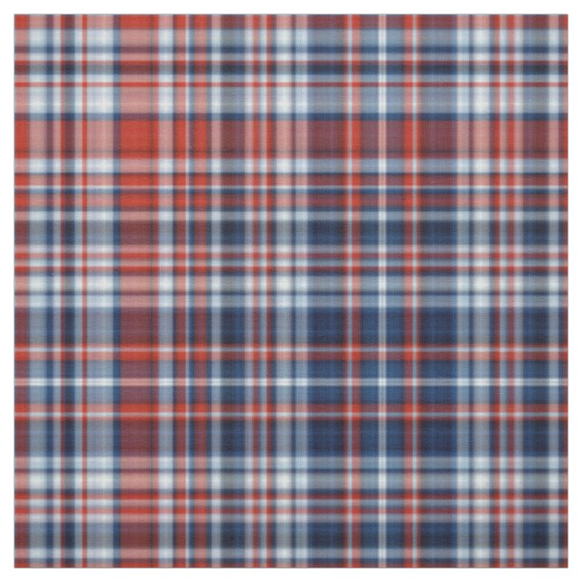 Red White and Blue Plaid Fabric (Swatch)