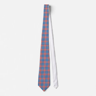 Red White and Blue Plaid Pattern Neckties