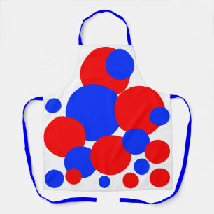  Red, White and Blue Polka Dots  Apron