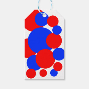  Red, White and Blue Polka Dots   Gift Tags