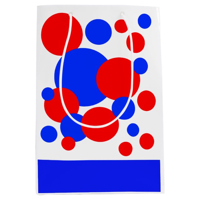  Red, White and Blue Polka Dots   Medium Gift Bag (Front)