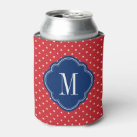 Red White and Blue Polka Dots Monogram