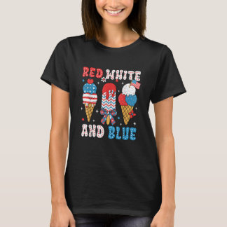 Red White And Blue Popsicle USA Flag Patriotic T-Shirt