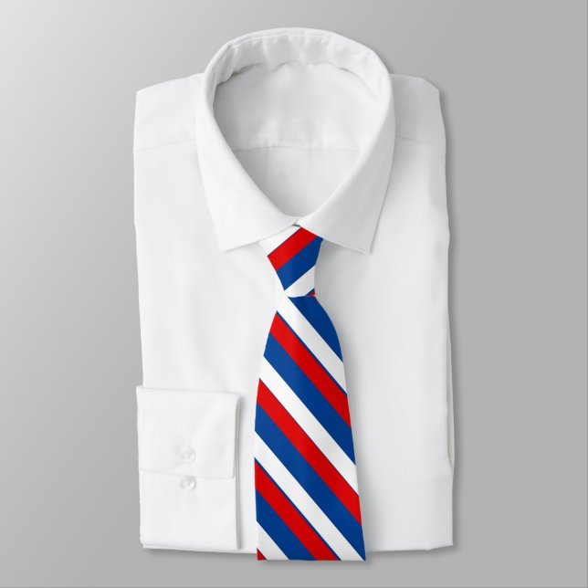 Red, White, and Blue Presidential Stripe Tie (Tied)
