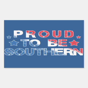 Red, White and Blue "Proud To Be Southern" Rectangular Sticker