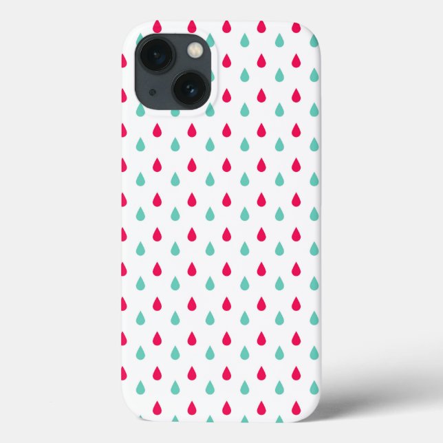 Red White and Blue Raindrop Design Case-Mate iPhone Case (Back)