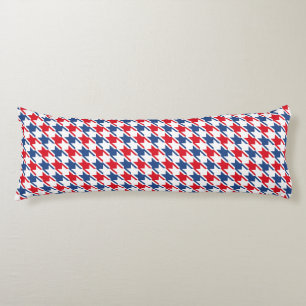 Red White and Blue Repeating Houndstooth Pattern Body Cushion