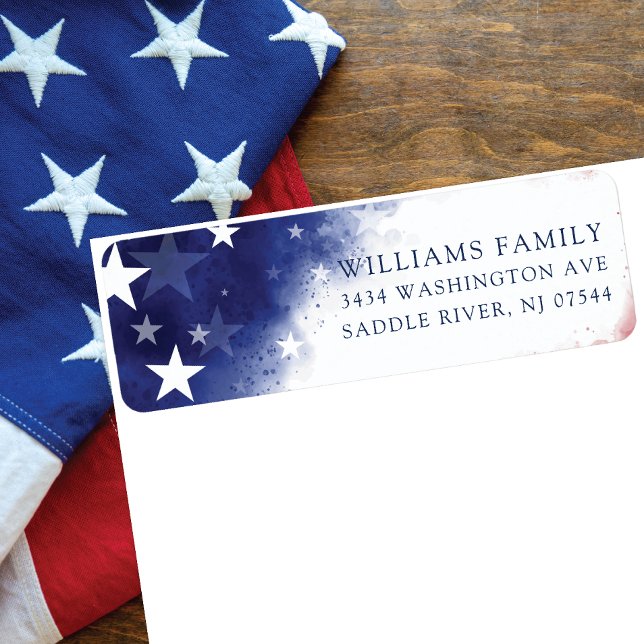 Red White and Blue Return Address Label (Creator Uploaded)
