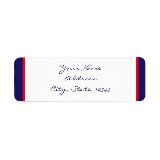 Red White and Blue Return Address Return Address Label