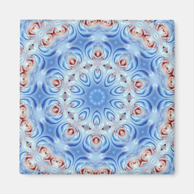 red white and blue roses abstract magnet (Front)