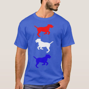 Red White and Blue Running Dogs T-Shirt