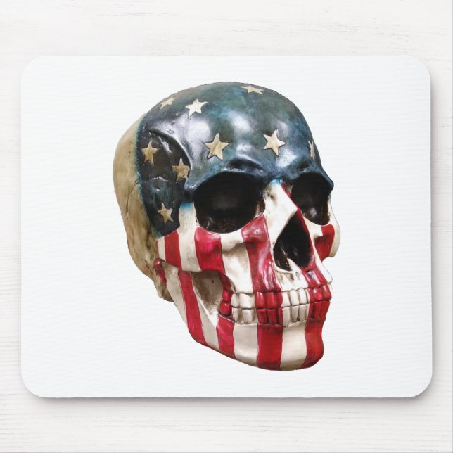 Red White and blue skull Mouse Mat (Front)