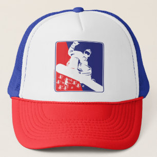 Red-White-and-Blue-Snow-Boa Trucker Hat