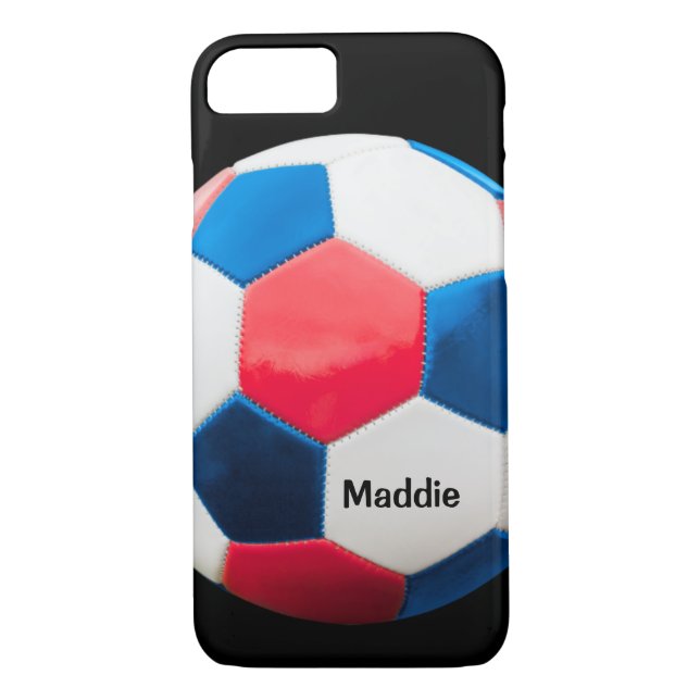 Red White and Blue Soccer Ball, Case-Mate iPhone Case (Back)