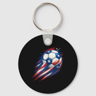 Red White And Blue Soccer Ll Patriotic Fourth Of J Key Ring