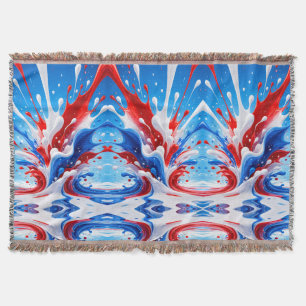 Red White and Blue Splash Blanket