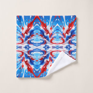 Red White and Blue Splash Blanket Wash Cloth