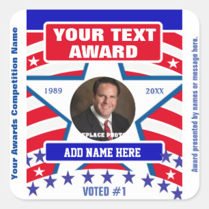 Red, White and Blue Square Sticker