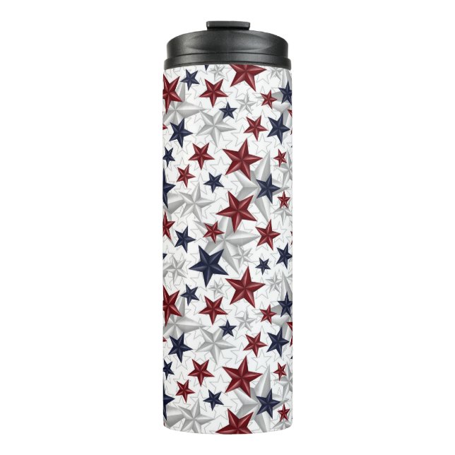 Red White and Blue Star Spangled Thermal Tumbler (Front)