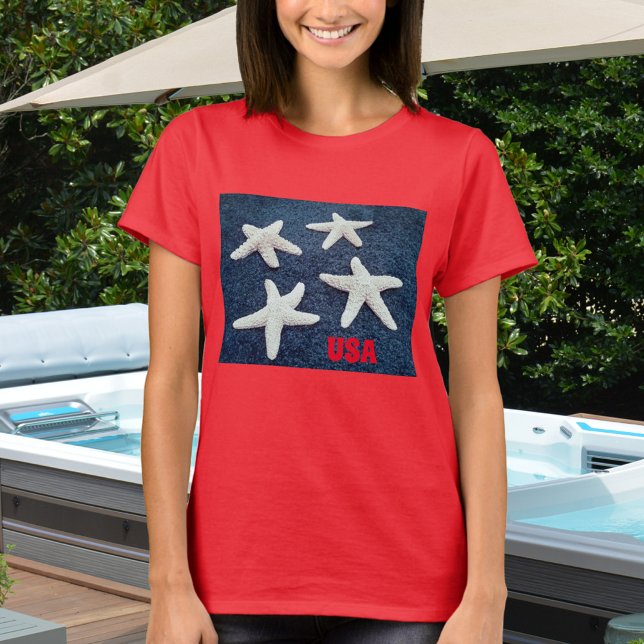 Red White and Blue Starfish Nautical T-Shirt (Creator Uploaded)