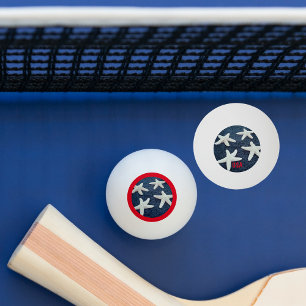 Red White and Blue Starfish Nautical USA Ping Pong Ball