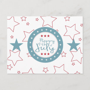 Red White and Blue Stars 4th of July Postcards