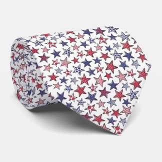 Red White and Blue Stars America Patriotic   Tie