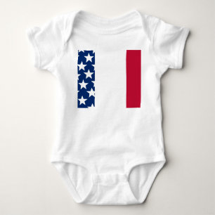 Red, white and blue Stars and Stripes 4th of July Baby Bodysuit