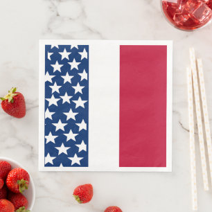 Red, white and blue Stars and Stripes 4th of July Napkin