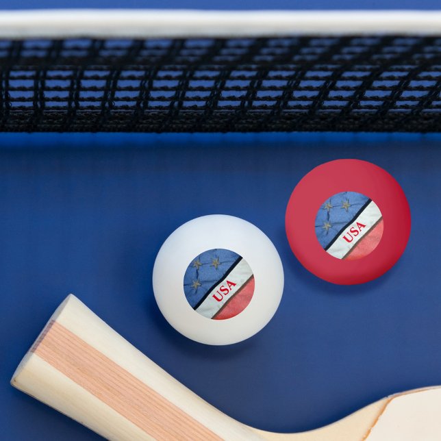 Red White and Blue Stars and Stripes American Flag Ping Pong Ball (Creator Uploaded)