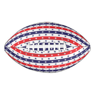Red, White and Blue Stars and Stripes  American Football