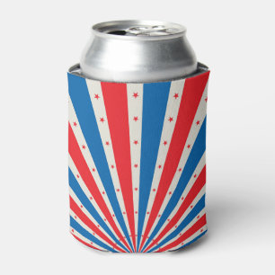  Red White and Blue Stars and Stripes  Can Cooler