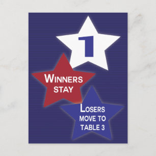 Red, White and Blue Stars Bunco Table Card #1