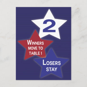 Red, White and Blue Stars Bunco Table Card #2