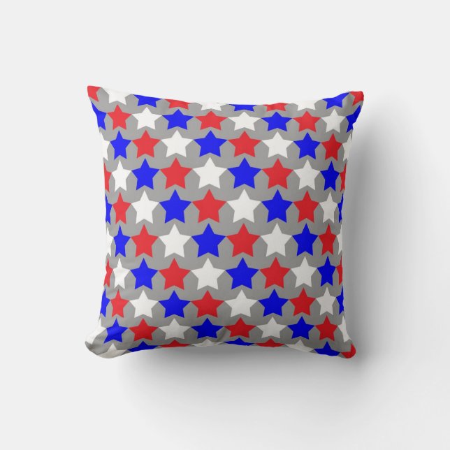 Red white and blue stars cushion (Front)