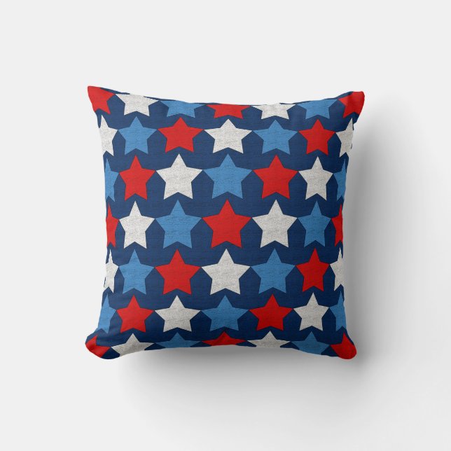 Red white and blue stars cushion (Front)