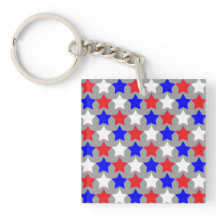Red, white and blue stars design keychain.