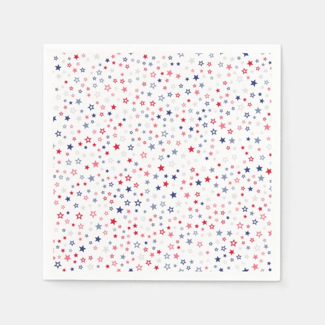 Red, White and Blue  Stars Napkins (Front)