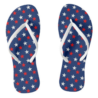 Red White And Blue Stars Pair of Flip Flops