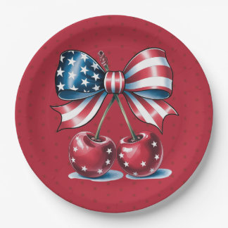 Red White And Blue Stars Paper Plate