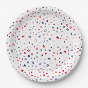 Red, White and Blue  Stars Paper Plates