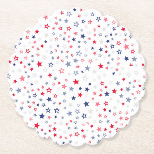 Red, White and Blue  Stars Paper Plates Coaster