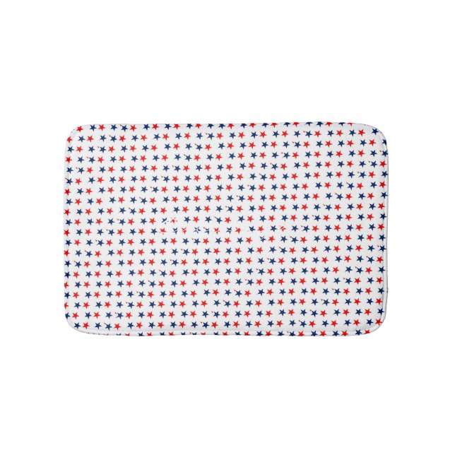 red, white and blue stars patriotic Thunder_Cove Bath Mat (Front)